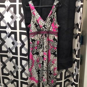 Cute and sexy pink , black and white dress